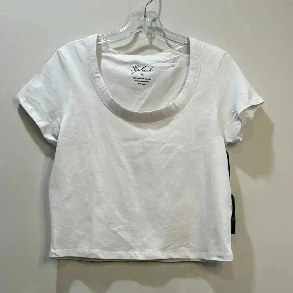 Splash White Crop TShirt Xl Brand New